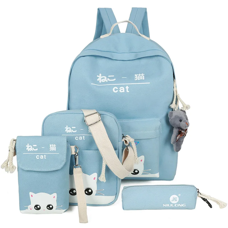 

Waterproof Girls Children's School Bag Set Backpack School Book Bags for Teenagers Ladies Pu Women Handbag Fashion Clutch Canvas, Custom