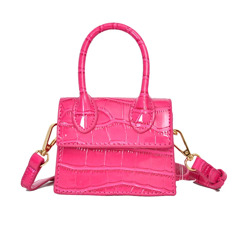 

2021 fashion crocodile pattern pu Leather girls shoulder crossbody bag mini women messenger bags, 7 colors