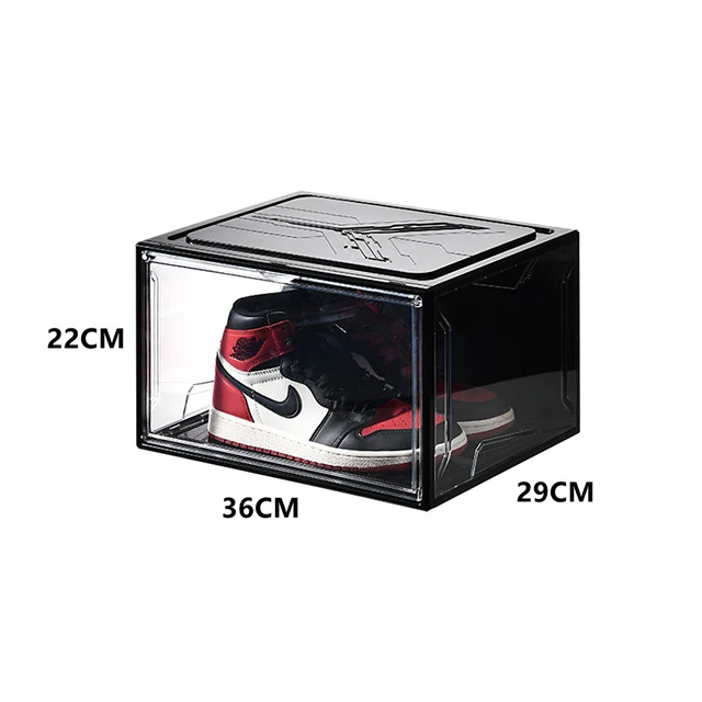 

Household Transparent Custom Logo Stackable Sneaker Drop Front Shoe Box Container Plastic Shoe Storage Container, Black\white\transparent (optional)