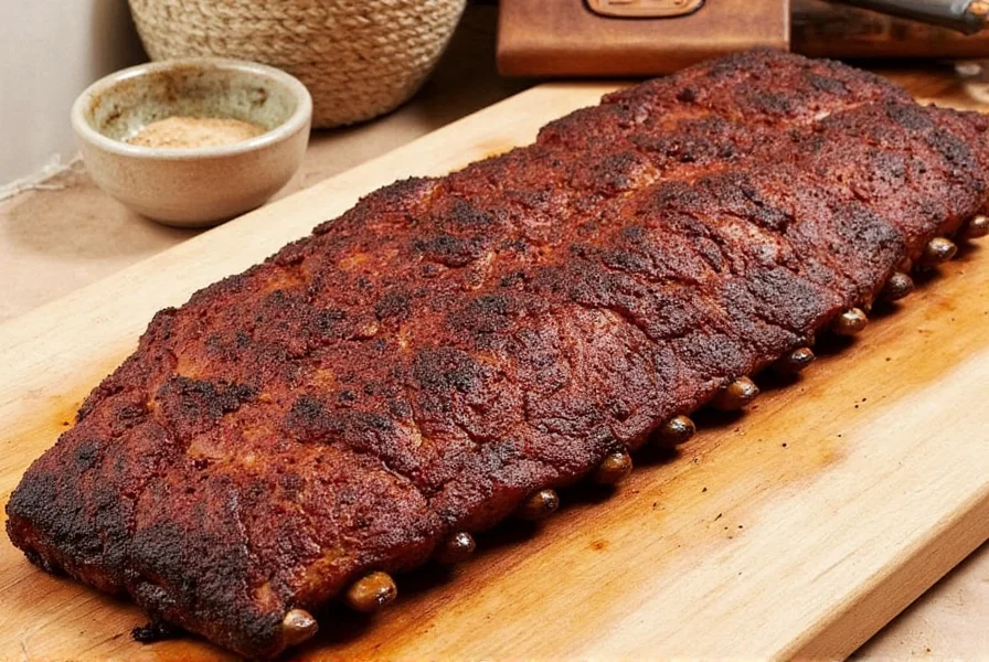 Platter of smoked St Louis ribs