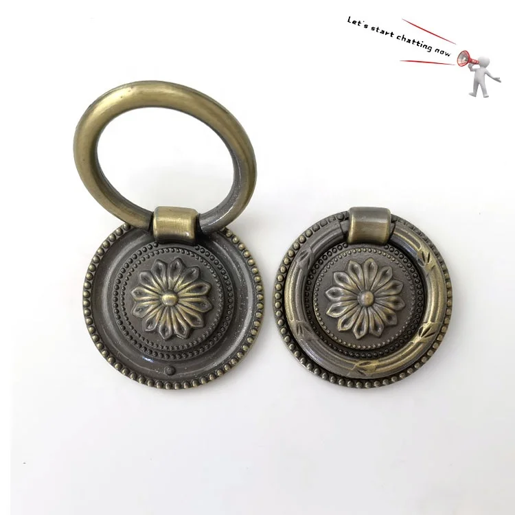 

Toco European Antique Drawer Wardrobe Cabinet Pull Ring brass Handle
