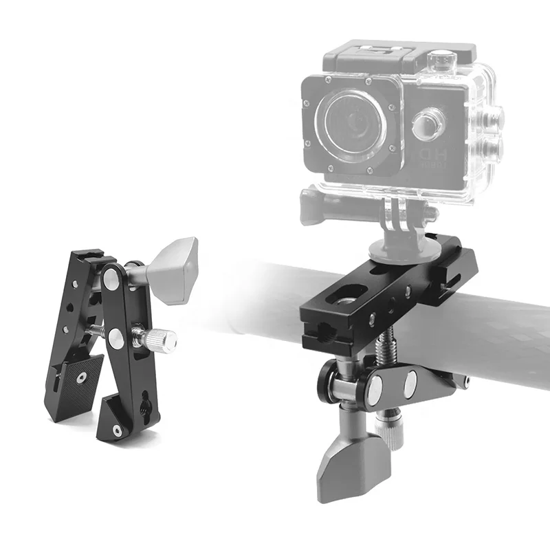 

Clamp-type Photography Bracket Multi-function Travel Scenery Shooting SLR Camera Strong Support Clip Gimbal Camera, Black