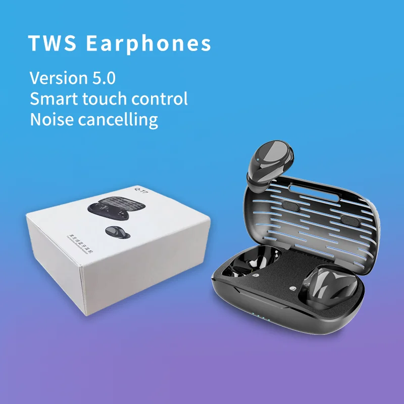 

Factory Directly Supply Wireless 5.0 Earphones Wireless Headsets TWS Earbuds With Charge Box For Mobile Phones, Black