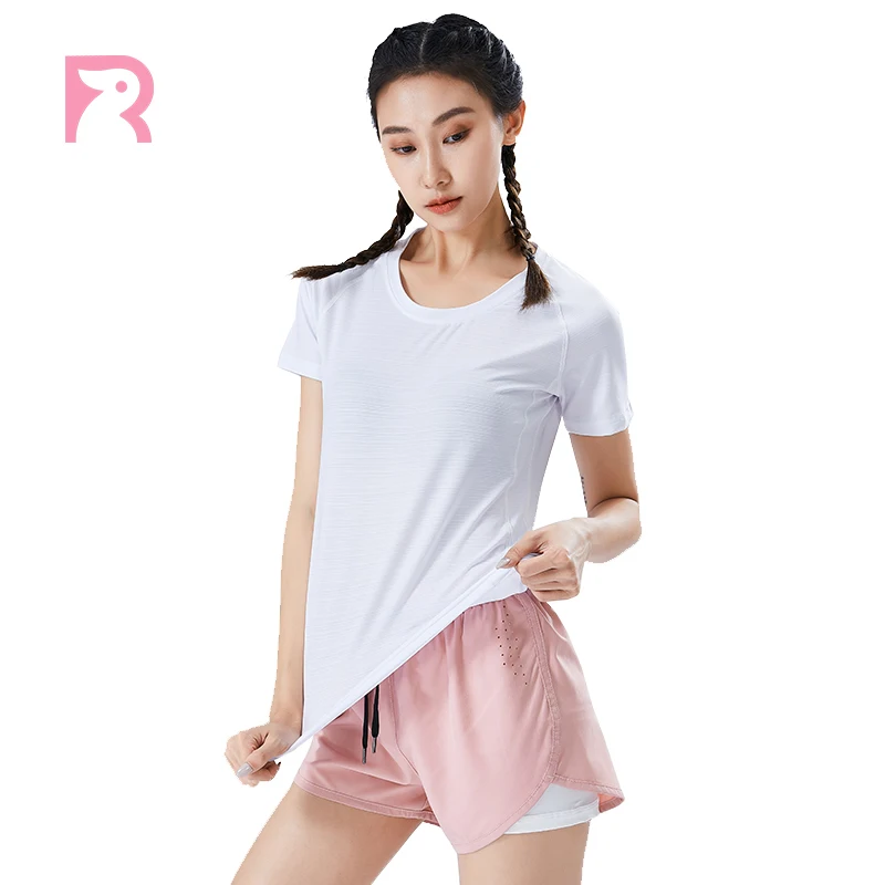 

Wholesale Ultra-light Breathable Short Sleeve t-shirt Activewear Clothing Gym Sports Wear Yoga Casual Sportswear for Ladies