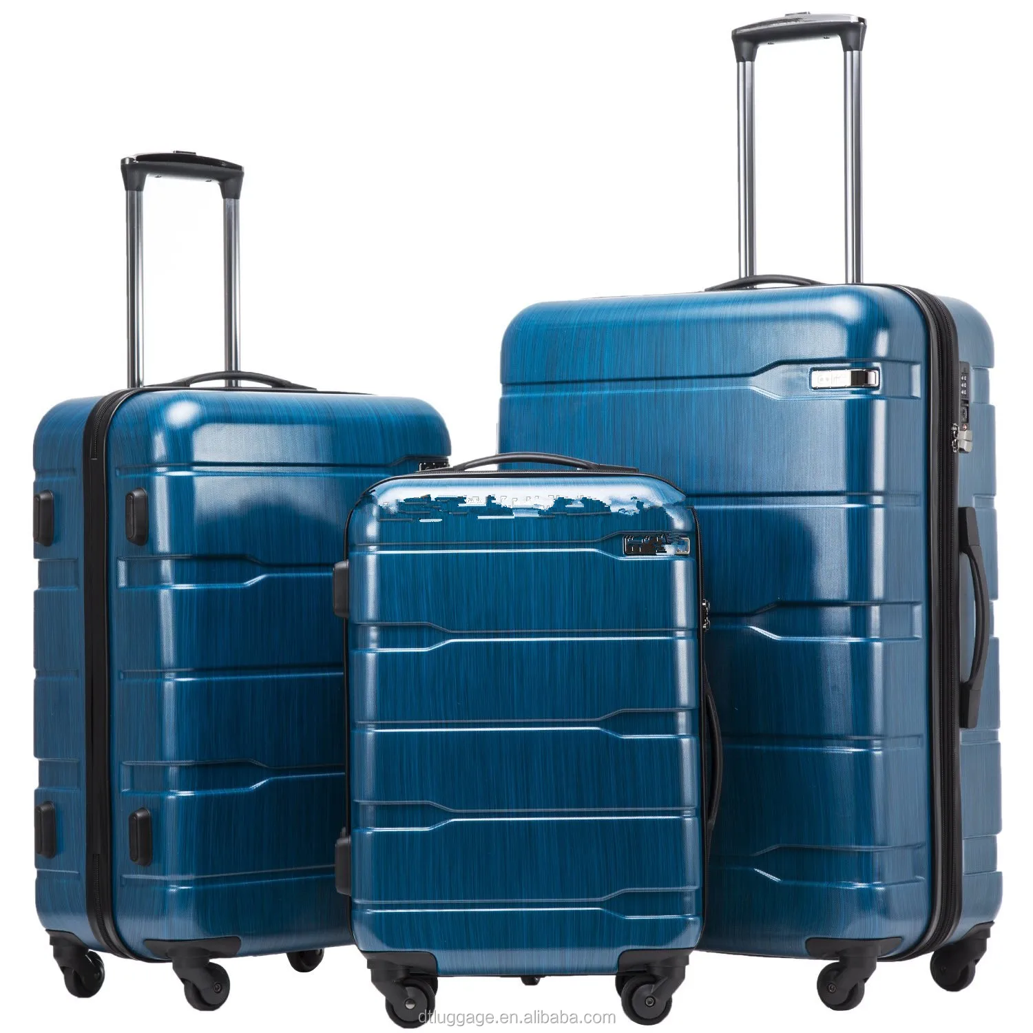Luxury Abs Pc Travel Luggage Set Hardshell Suitcase 3pcs 4 Wheel ...