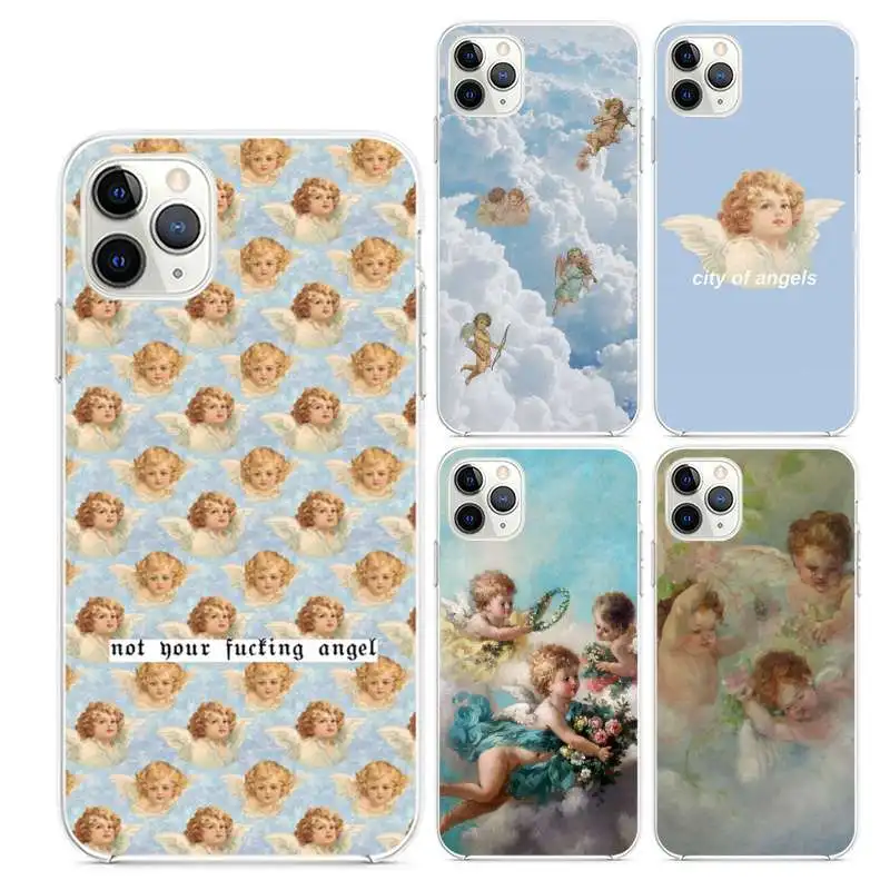 

Renaissance angels Transparent TPU Phone Case For iphone 11 Pro 11Pro Max 8 7 6 6S Plus X XS MAX XR Case