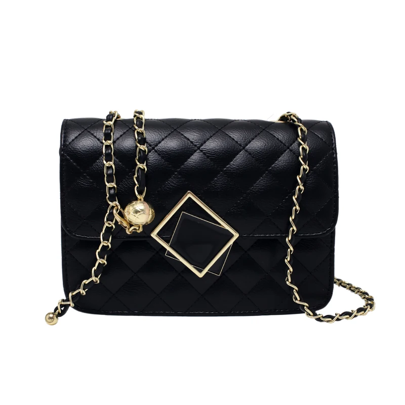 

Fashion chain handbags Korea trend rhombic quilting line personalized lock ladies shoulder bag simple and elegant messenger bag