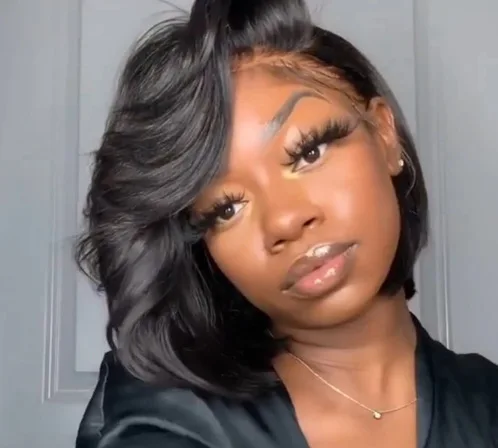 

High Quality Human Hair Blend Highlight 1B Honey Brown Color Straight Bob Headband For Black Women Braided Wigs Lace Front, Light gold