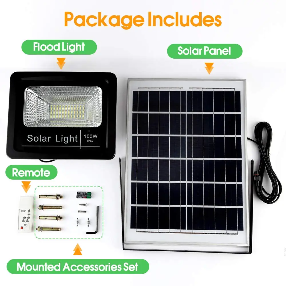 Watt Solar Powered Led Flood Light W W W W W With Remote Control Buy W