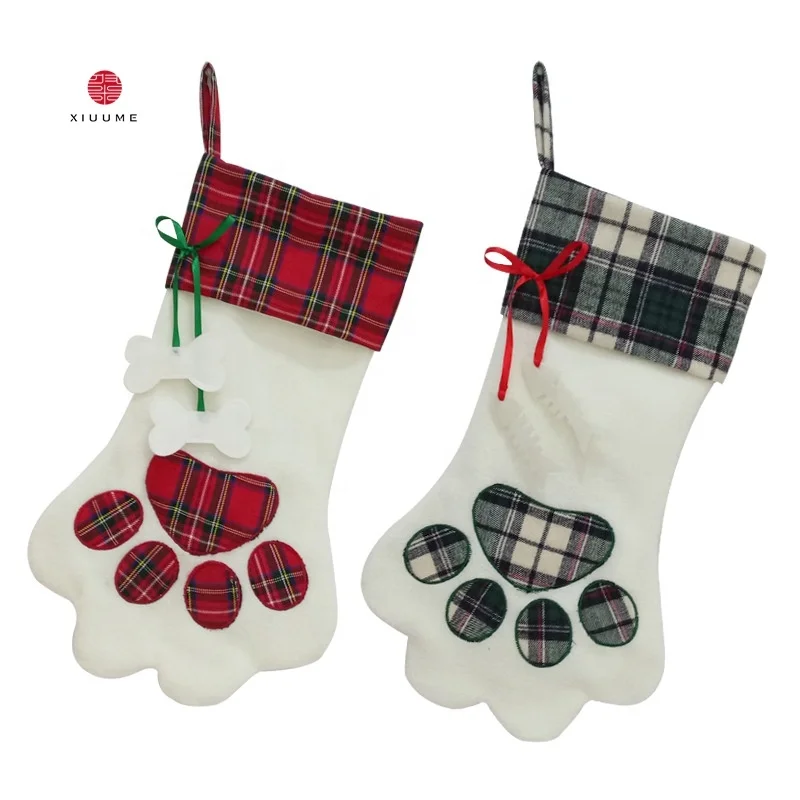 

Wholesale amazon hotsale dog bag candy ugly felt christmas fluffy fleece socks