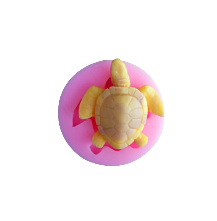 

wholesale silicone cute tortoise fudge mold cake decoration tools cookie candy mold, Pink