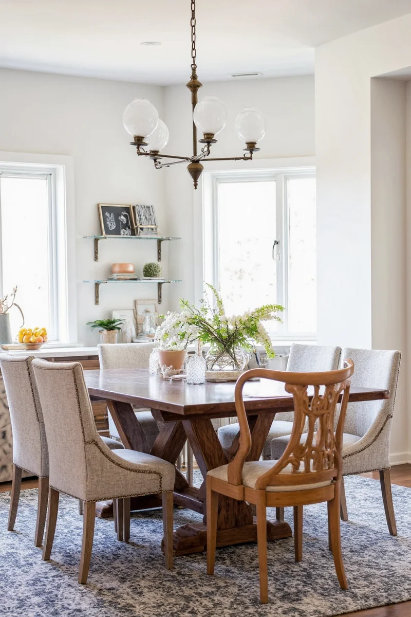 Wipeable dining table after a messy meal