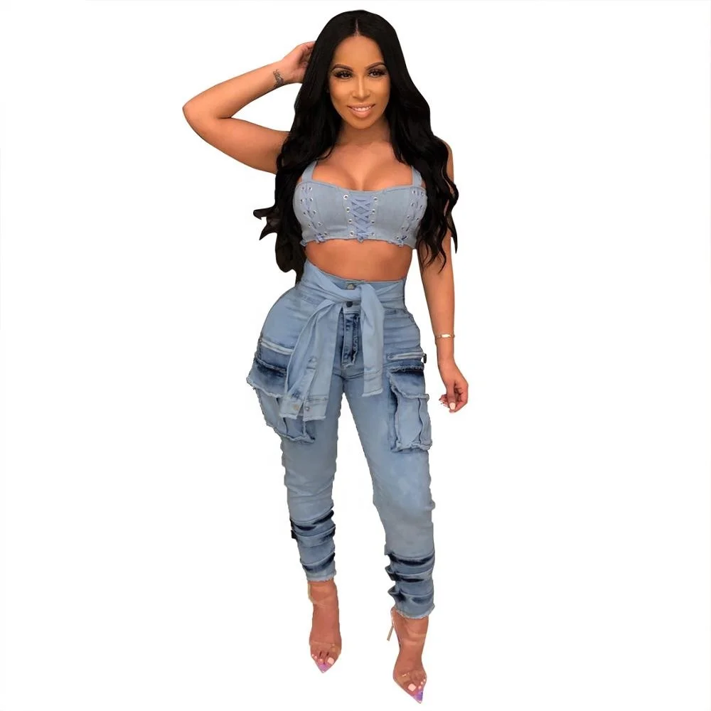 

B60955A Women's hot style sexy nightclub fastening fashion button washed jeans, Picture