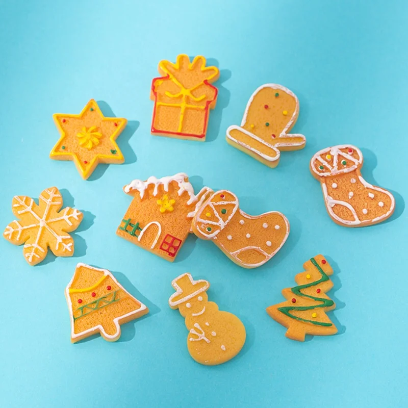 

Paso Sico 2021 New Arrival Christmas Series 3d Cookies DIY Nail Art Decoration Kawaii Nail Charms