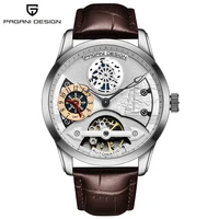 

PAGANI design 1635 Leather Tourbillon Watch Luxury Brand Automatic Men Watch Men Mechanical Steel Watches Relogio Masculino
