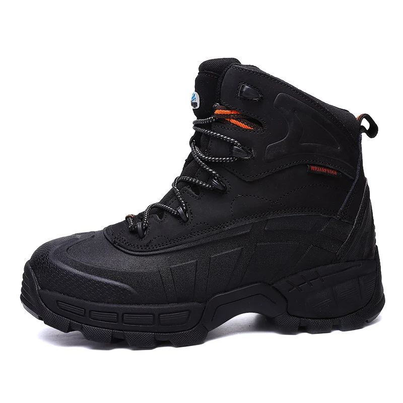 

Jinjiang Wholesale Military men's boots Genuine Leather snow weightlight work shoe big size safety men Steel Toe shoes