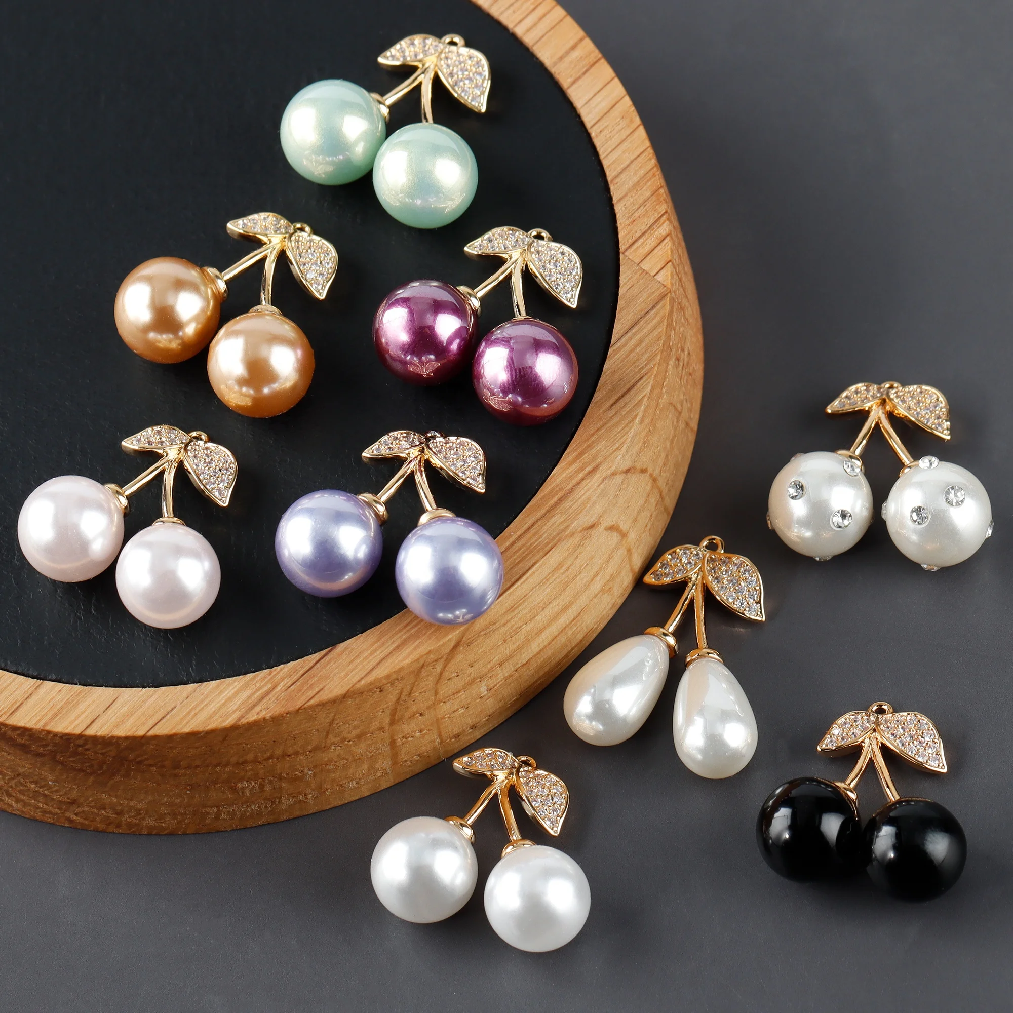 

Cherry shape 18K gold plated diy earrings necklace for women jewelry making accessories,M956,6pcs/lot, Picture shown