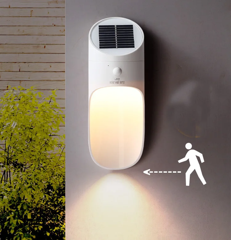 

Waterproof outdoor Radar sensor LED solar powered garden wall lamp