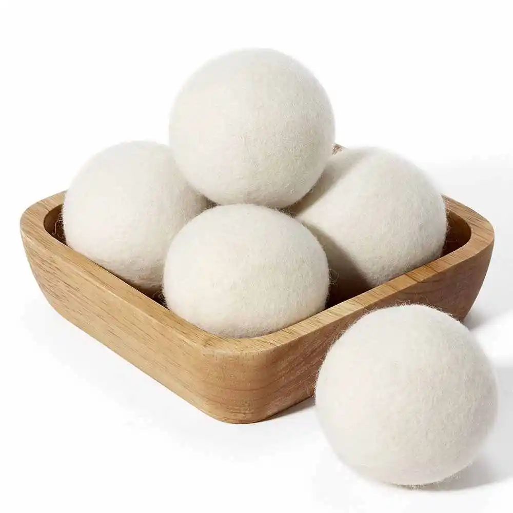 

Big promotion 40g/pc wool dryer balls merino laundry dryer felt wool ball, Nature white