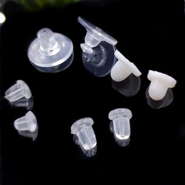 

plastic rubber earrings back Nuts bullet silicone earring backs stopper for jewelry accessories making, Black or customer request