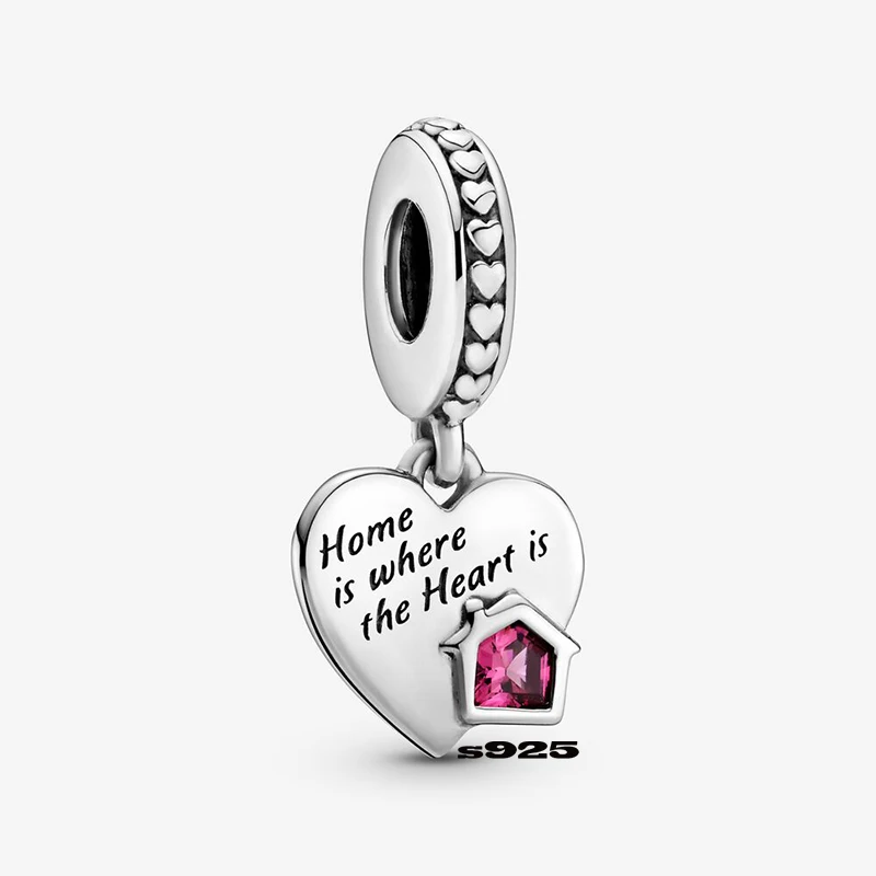 

2021 New love my home dangle CHARM 925 Sterling Silver Charm Pendant Bead Fit Pandora silver Bracelet Chain Necklace Jewelry