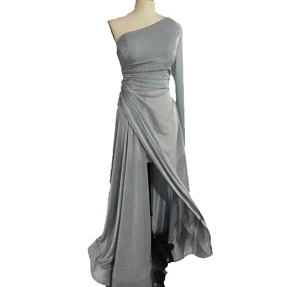 

RSE920 Long Sleeve Evening Gown Elegant One Shoulder Long Dress With Slit