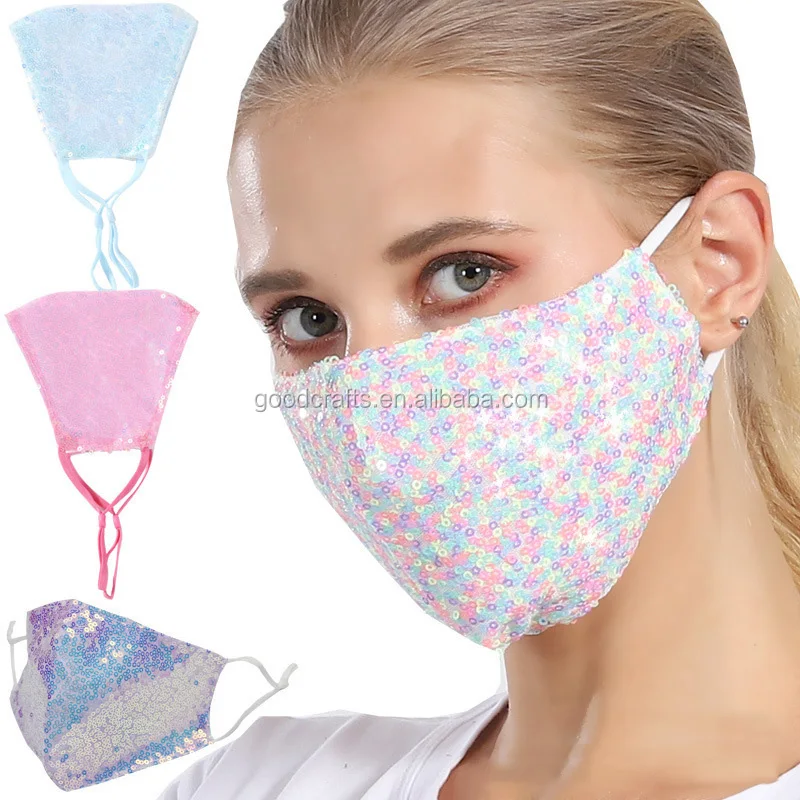 闪闪水钻网罩定制纯棉金光罩可重复使用美容批发时尚可洗派对面膜