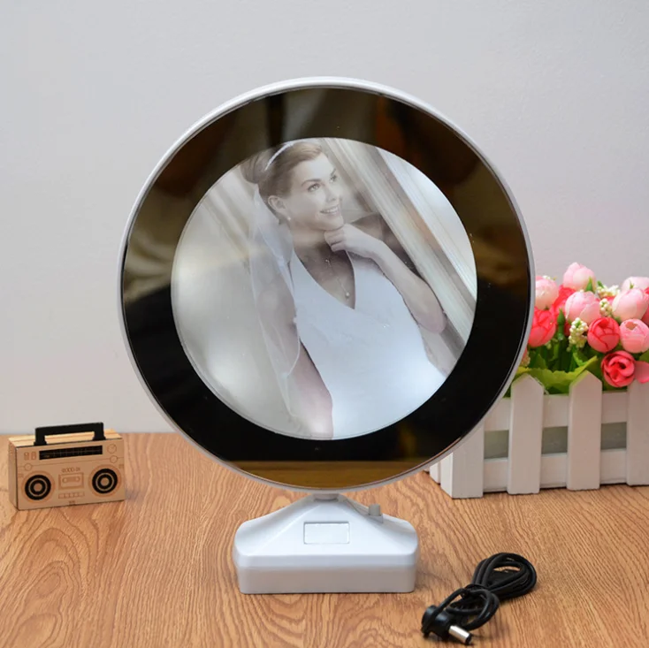 
Hot Selling Creative Magic Mirror Photo Frame With Multi-Function LED Plastic Photo Frame With Lamp 