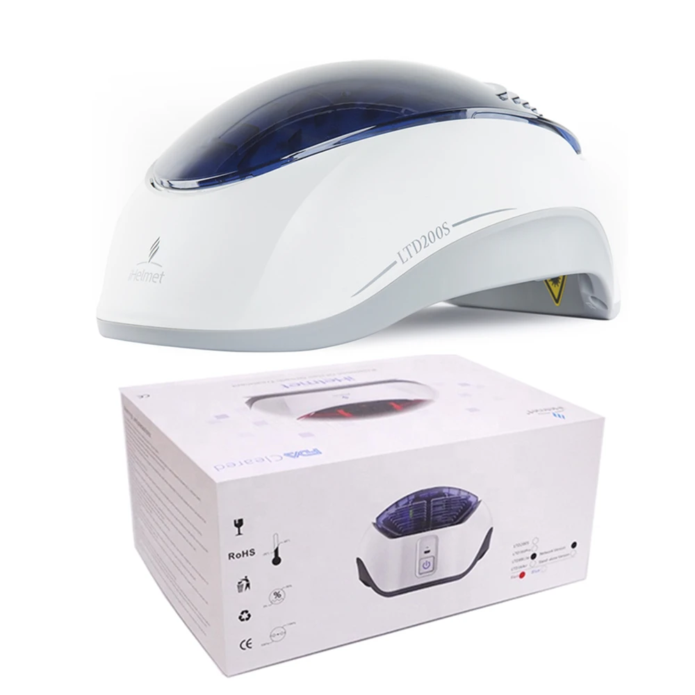 

iHelmet home use portable hair regrowth helmet LTD200S LLLT red light 650nm diode hair growth laser growth hair, Pink blue