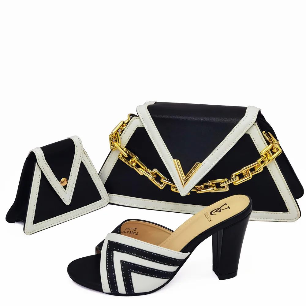 

American Wedding Design Italian Pumps Shoes And Bag Set High Quality Nice Beautiful Shoes Matching Bag PU Material Shoes bag, Customized color
