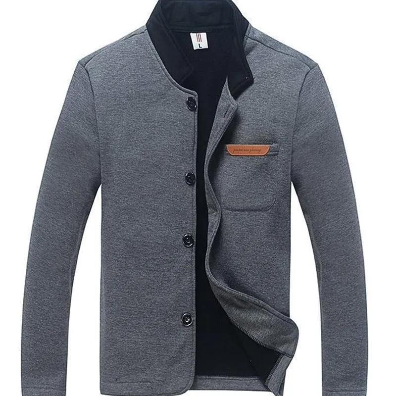 

High quality chest pockets single breasted long sleeve cardigan simple 2021 fall winter jacket men, As picture or customized