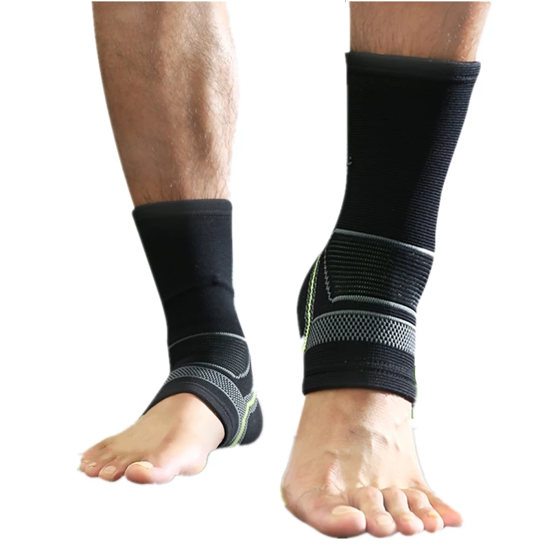 

Gym Running Compression Ankle Support Protector Sleeves Strap Socks, Green, gray