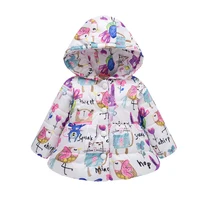 

New Fashion Print Baby Girls Parkas Winter Hooded Thicken Jackets For Girls Single-breasted Warm Coat Newborn Toddler Outerwear