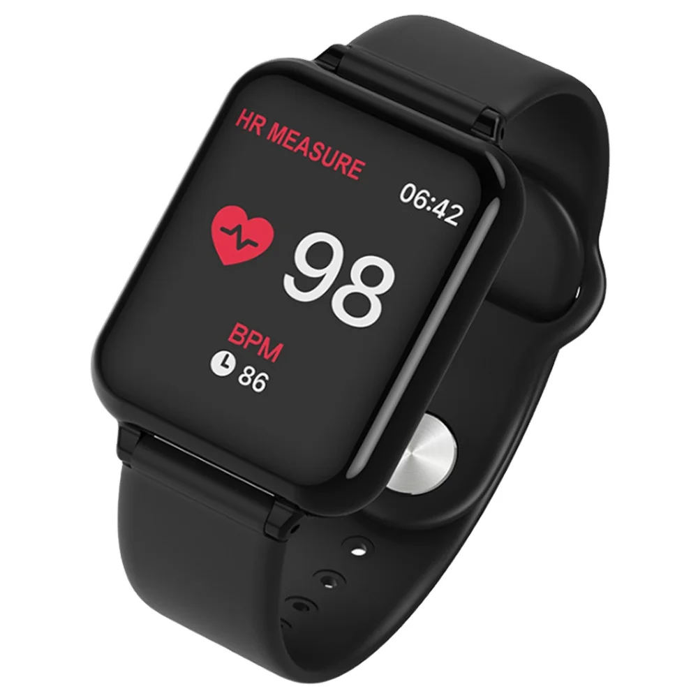 

2021 New Arrivals B57 Smartwatch Waterproof Fitness Tracker Heart Rate Blood Pressure Wrist Smart Watch B57 For Women And Men, Black, white, pink