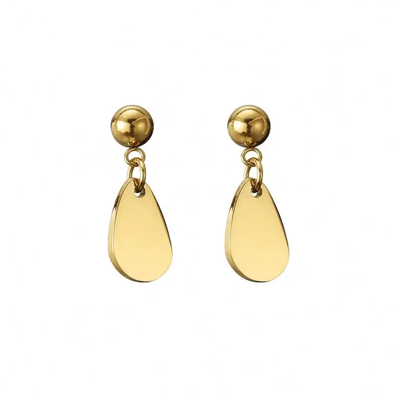 

Latest Hot Selling 14K Stainless Steel Lightweight Water Drop Earrings,Geometric Earring