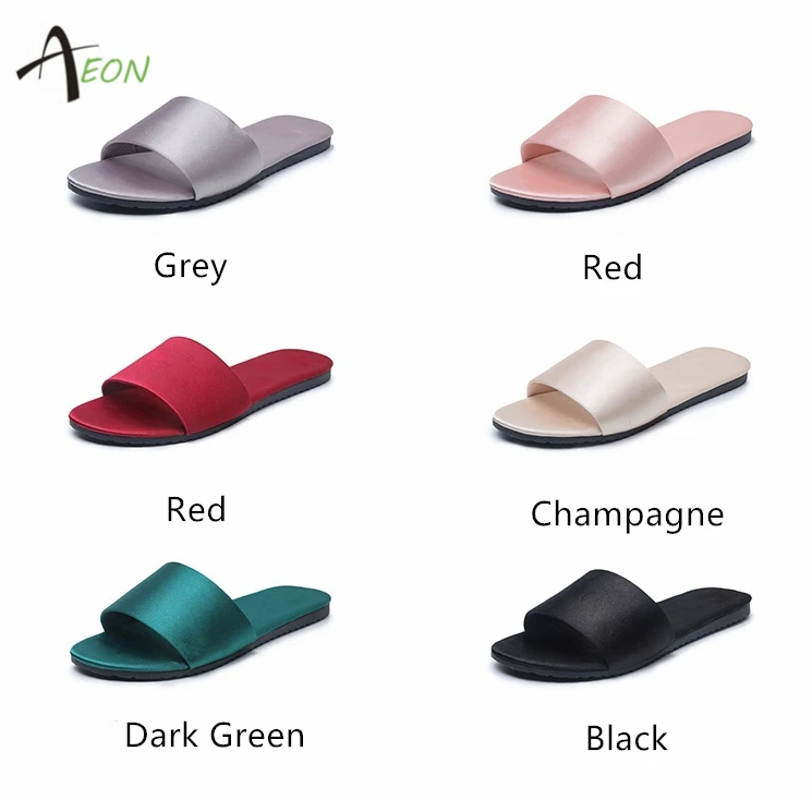 red satin slippers
