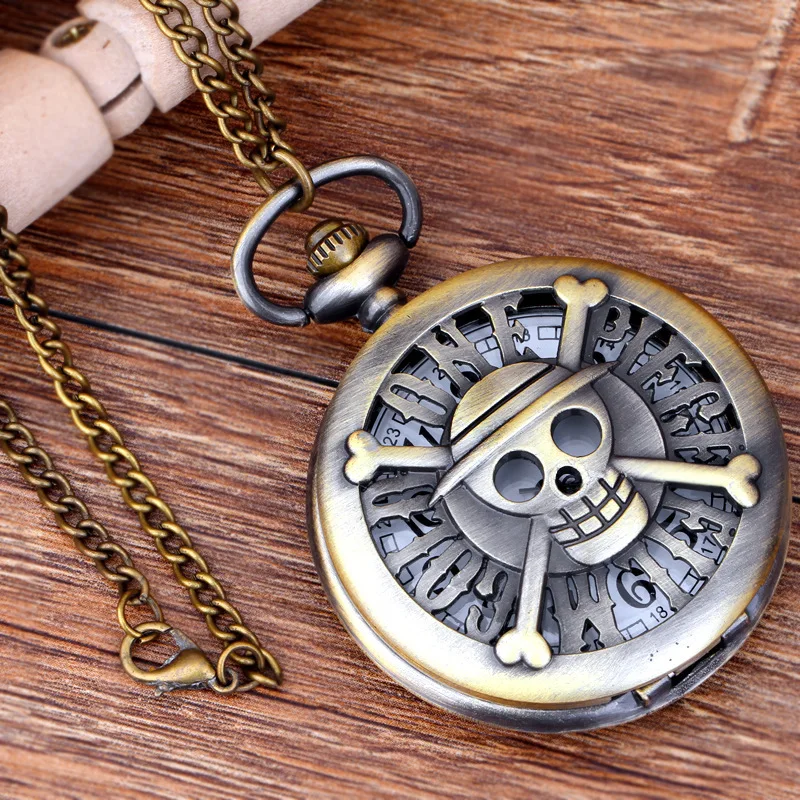 

Antique Skull Nightmare Before Christmas Quartz Pocket Watch Necklace Chain Pendent Retro Mens Bronze Vintage Pocket Watches