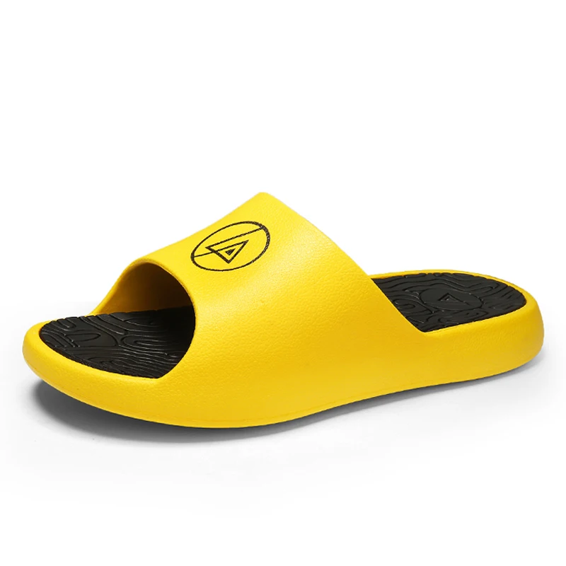 

Men Summer Slides 2020 Slippers Wholesale Yellow Non-slip Black Slides Slippers