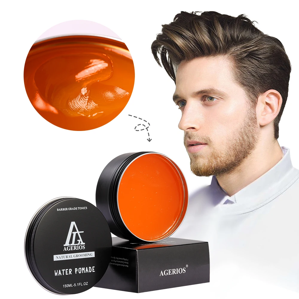

Agerios Water Based Extra Hold Private label Hair Styling Pomade Wax Gel Custom Hair Edge Control