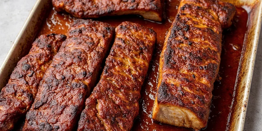 Chef applying dry rub to ribs and placing them in the refrigerator for overnight brining.