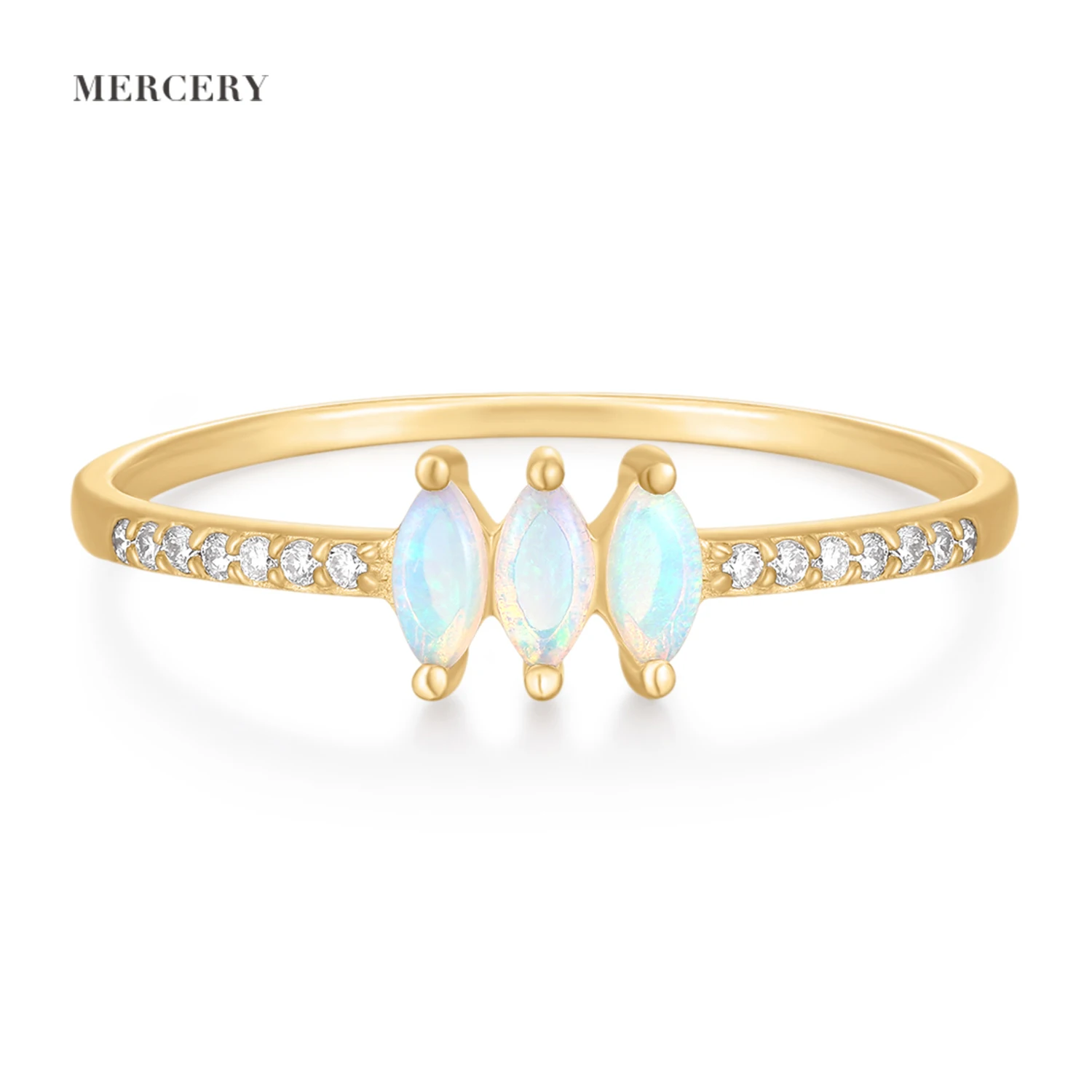 

Mercery Jewelry Beautifully Designed Luxurious Diamond Ring Customizable 14K Solid Gold Gemstone Ring Fasion Jewellery