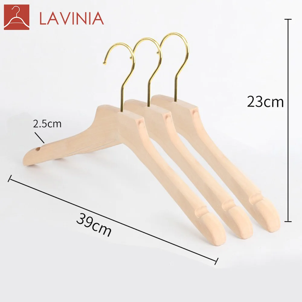 

Lacquer Free wide wooden hanger with wide shoulder, Natural