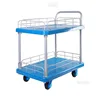Uni-Silent 200kgs Durable Plastic Platform Push Trolley with Natural Rubber Wheel PLA200-T2-HL2