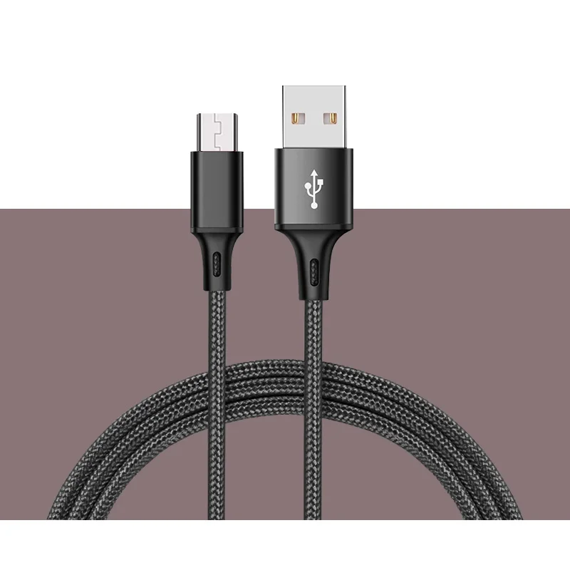 2.1a custom usb 2.0 charger fast charging nylon braided micro usb data cable for android smart phone - ANKUX.COM