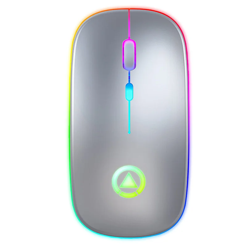 

2020 new smart accessories electric controller Mute Rechargeable LED Gaming Wireless colorful Lights A2 PC Mini computer mouse, Customised