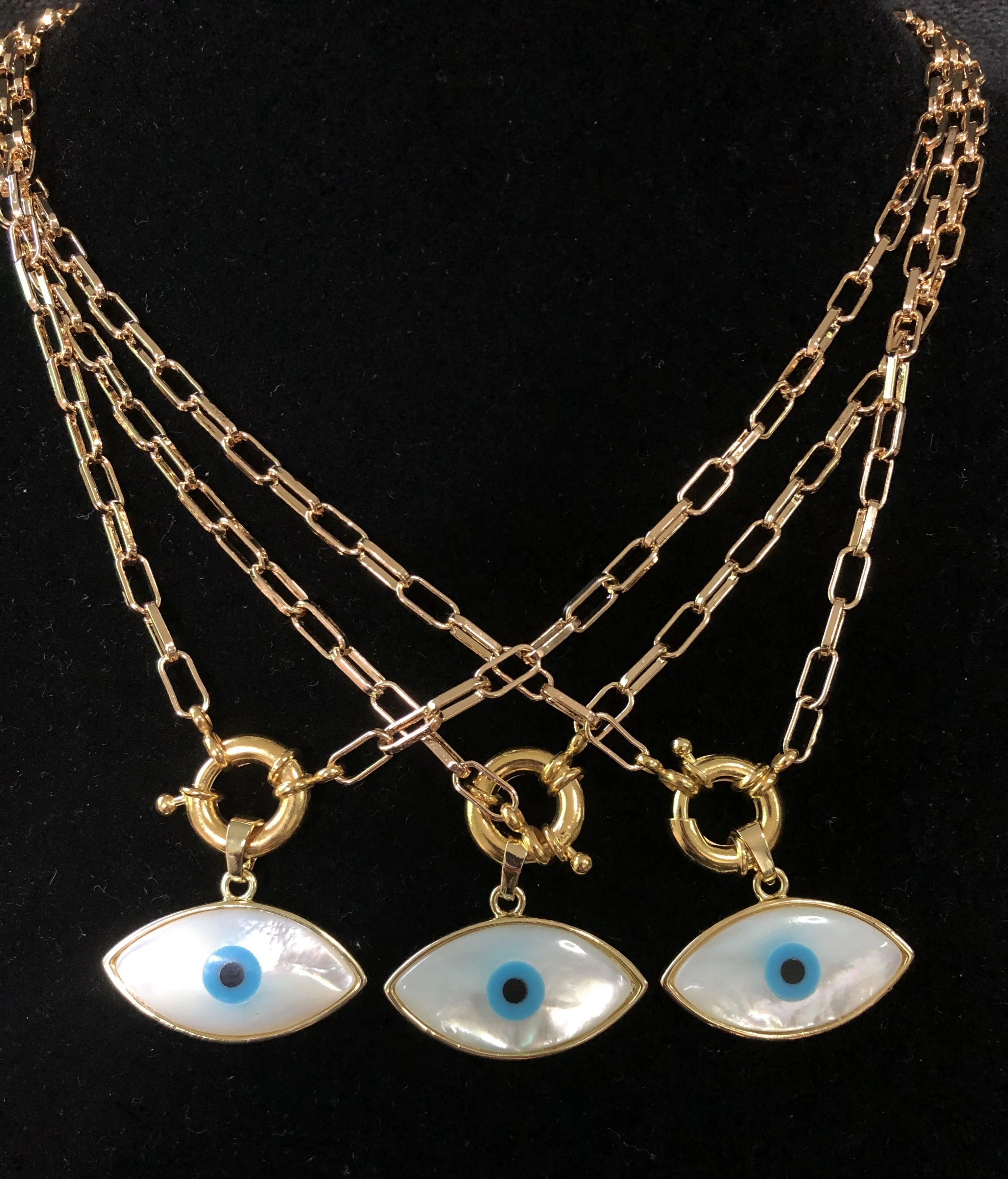 

Ceramic Fashion Wholesale 2020 Latest Evil Eye Shape shell Necklace Charm Jewelry Accessories, Multi