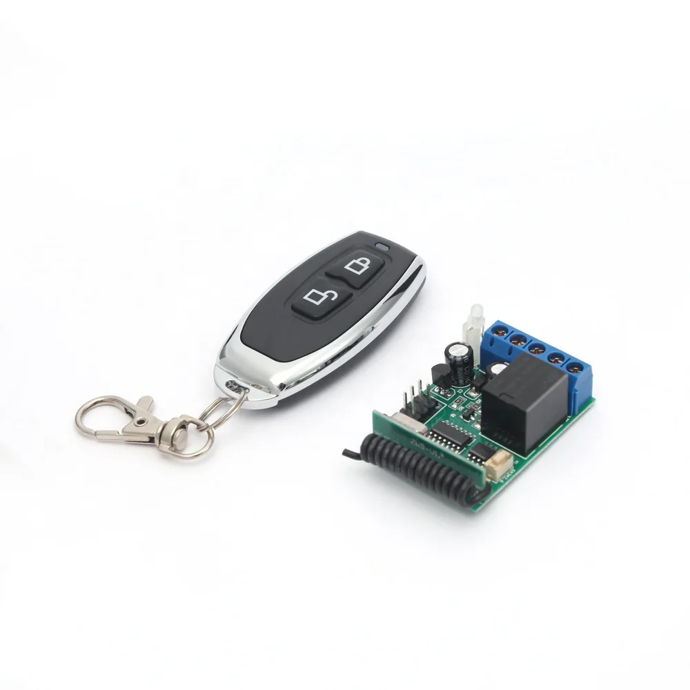 

Hot Selling mini size DC 1CH 10A 12v relay remote switch 433mhz RF transmitter and receiver with timer functions, Black