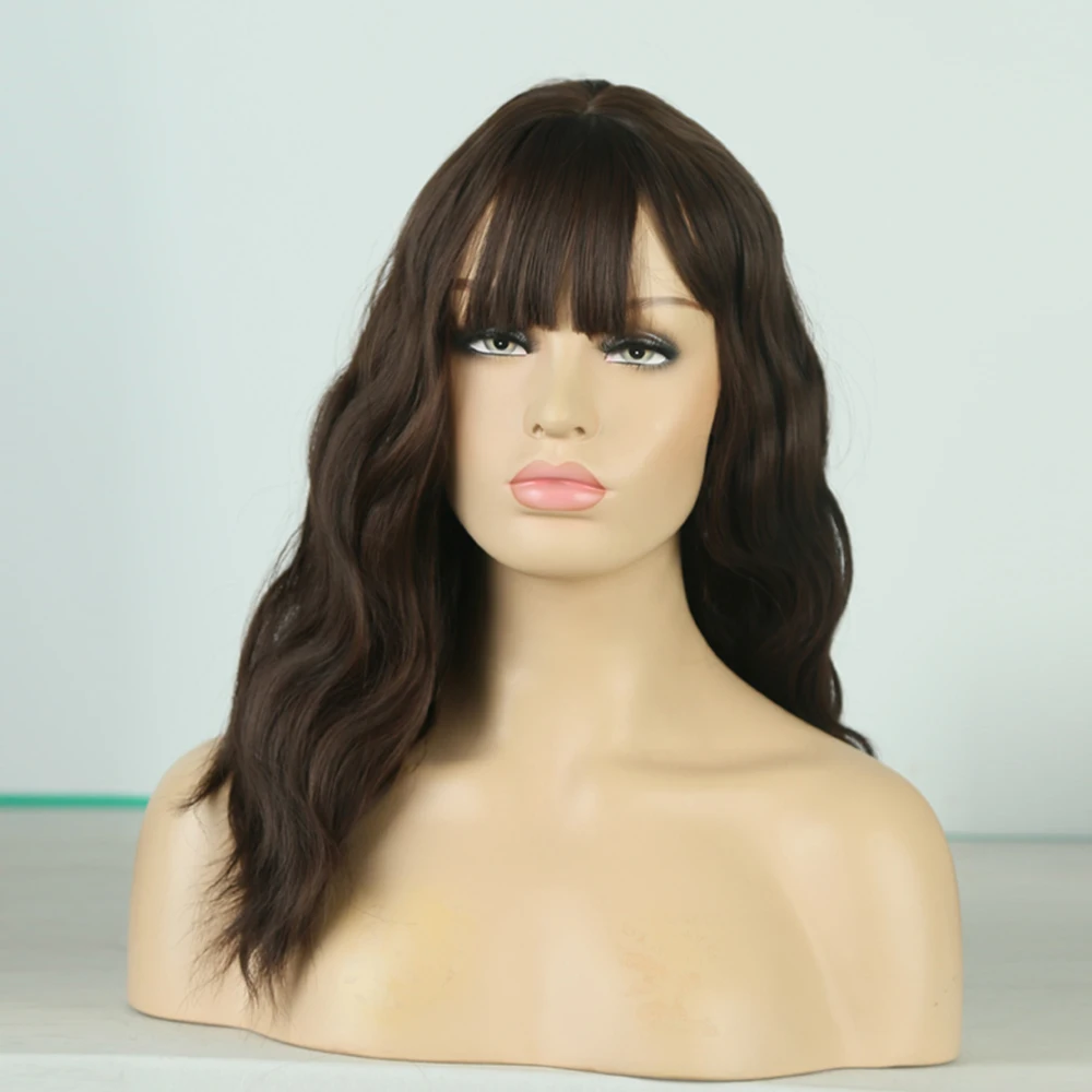 

Synthetic African small curly ladies black hair wig direct sales machine made wig chemical fiber wig, Brown