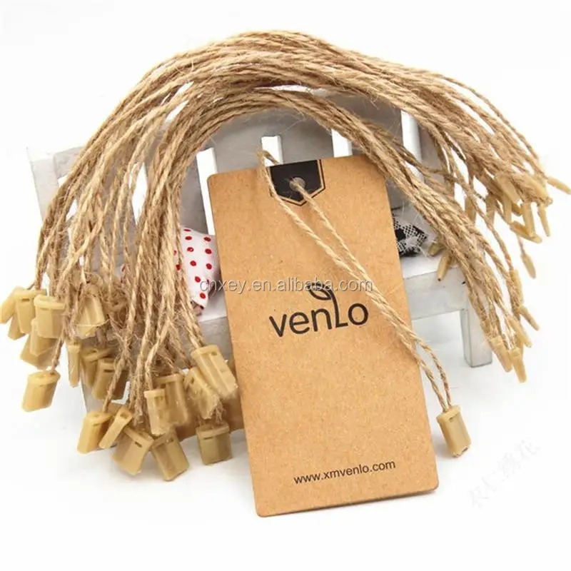 

7" tag string hang tag sling thin hemp rope for clothing, Brown