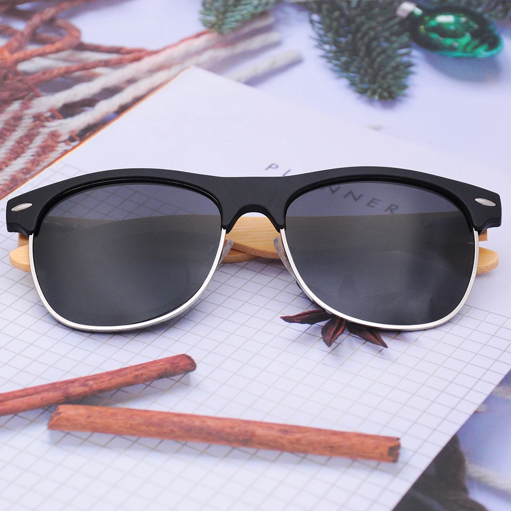 

Classical design stock bamboo polarized sunglasses CUSTOM styles